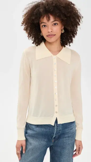 LIONESS Chalet Long Sleeve Cardigan Butter | Thumbnail 2 LIONESS Chalet Long Sleeve Cardigan Butter | Thumbnail 2