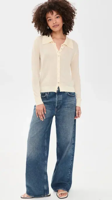LIONESS Chalet Long Sleeve Cardigan Butter | Thumbnail 5 LIONESS Chalet Long Sleeve Cardigan Butter | Thumbnail 5