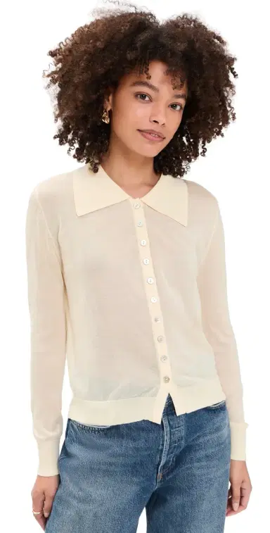 LIONESS Chalet Long Sleeve Cardigan Butter | Thumbnail 1 LIONESS Chalet Long Sleeve Cardigan Butter | Thumbnail 1