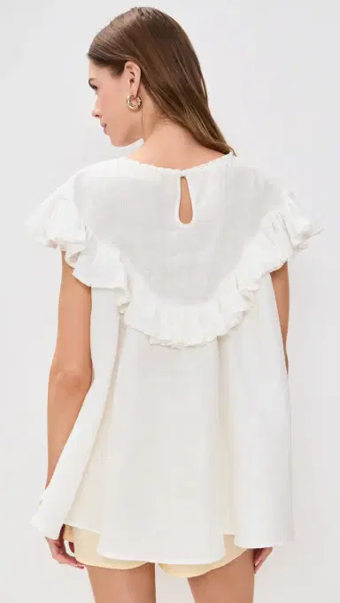 VRG GRL Viola Linen Tunic White | Thumbnail 3 VRG GRL Viola Linen Tunic White | Thumbnail 3