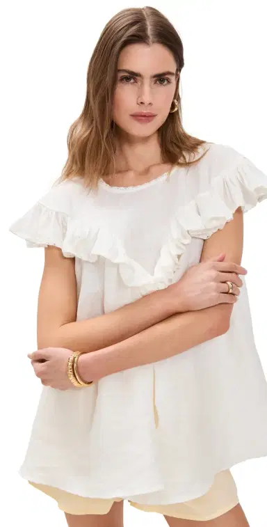 VRG GRL Viola Linen Tunic White | Thumbnail 1 VRG GRL Viola Linen Tunic White | Thumbnail 1