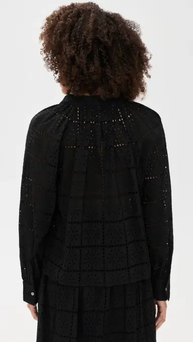 RAILS Francine Top Black Grid Embroidery S | Thumbnail 3