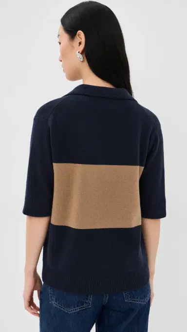 TWP Slightly Oversized Cashmere Polo Blueberry/Ermine | Thumbnail 3 TWP Slightly Oversized Cashmere Polo Blueberry/Ermine | Thumbnail 3