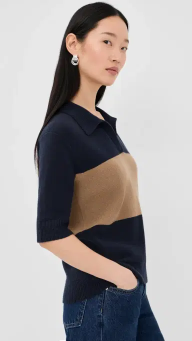 TWP Slightly Oversized Cashmere Polo Blueberry/Ermine | Thumbnail 4 TWP Slightly Oversized Cashmere Polo Blueberry/Ermine | Thumbnail 4