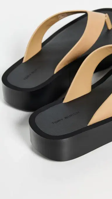 Tory Burch Leather Platform Flip Flops Ginger Shortbread/Black | Thumbnail 4 Tory Burch Leather Platform Flip Flops Ginger Shortbread/Black | Thumbnail 4