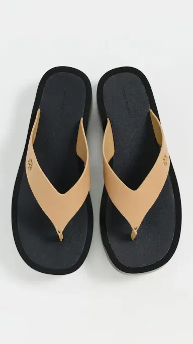 Tory Burch Leather Platform Flip Flops Ginger Shortbread/Black | Thumbnail 5 Tory Burch Leather Platform Flip Flops Ginger Shortbread/Black | Thumbnail 5