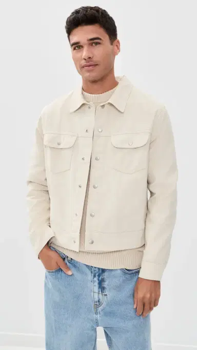 FRAME Canvas Trucker Jacket Off White | Thumbnail 2 FRAME Canvas Trucker Jacket Off White | Thumbnail 2