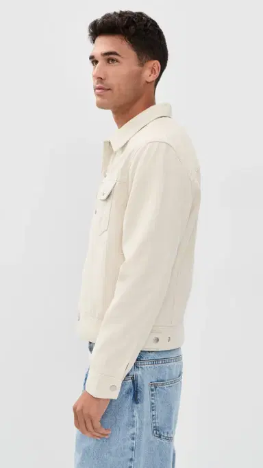 FRAME Canvas Trucker Jacket Off White | Thumbnail 4 FRAME Canvas Trucker Jacket Off White | Thumbnail 4