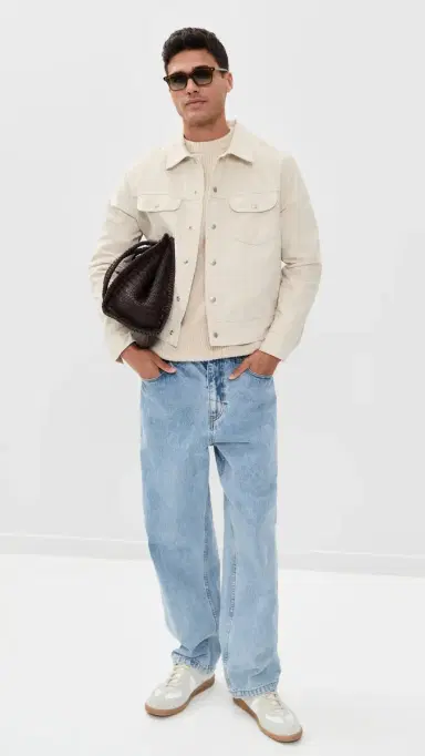 FRAME Canvas Trucker Jacket Off White | Thumbnail 5 FRAME Canvas Trucker Jacket Off White | Thumbnail 5