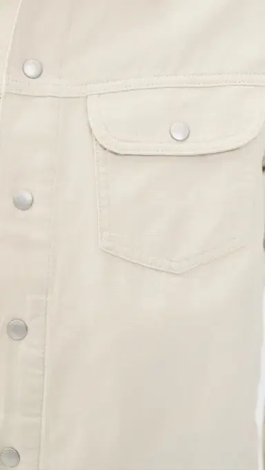 FRAME Canvas Trucker Jacket Off White | Thumbnail 6 FRAME Canvas Trucker Jacket Off White | Thumbnail 6