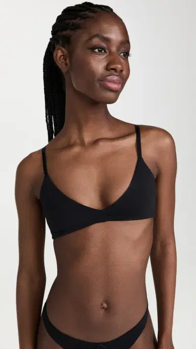 Eberjey Pima Stretch Cotton Bralette Black | Thumbnail 2