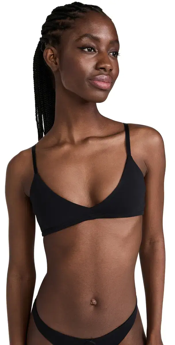 Pima Stretch Cotton Bralette Black