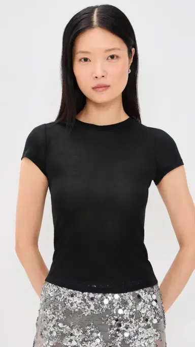 Paris Georgia Sheer Baby Tee Black M | Thumbnail 2 Paris Georgia Sheer Baby Tee Black M | Thumbnail 2