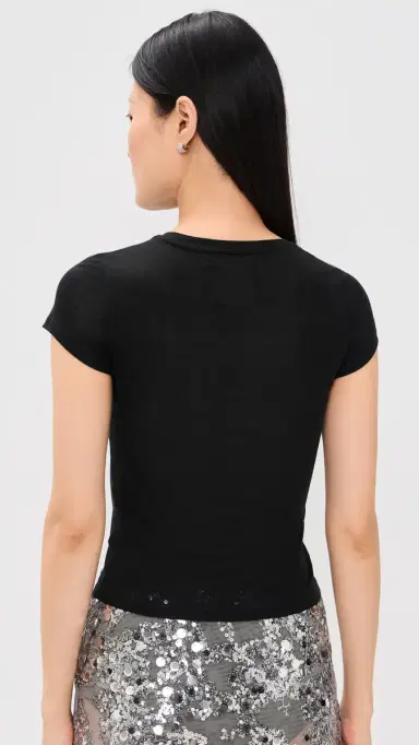 Paris Georgia Sheer Baby Tee Black M | Thumbnail 3 Paris Georgia Sheer Baby Tee Black M | Thumbnail 3