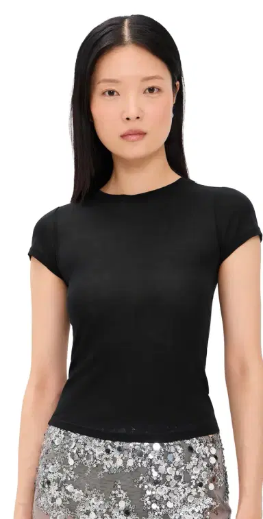 Paris Georgia Sheer Baby Tee Black M | Thumbnail 1 Paris Georgia Sheer Baby Tee Black M | Thumbnail 1