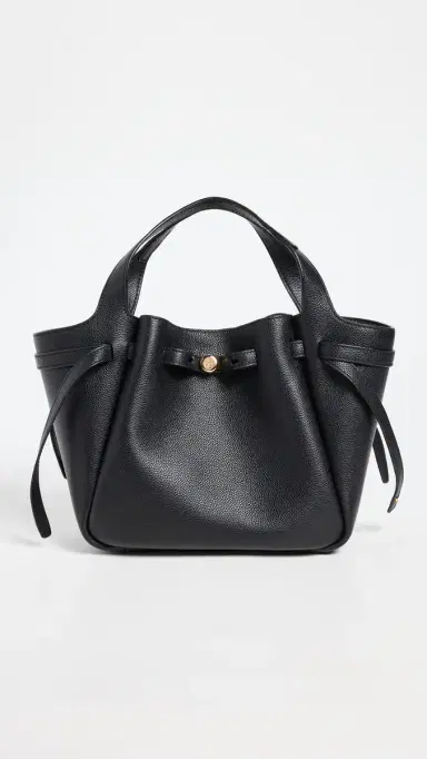 Tory Burch Romy Pebbled Satchel Black One Size | Thumbnail 2 Tory Burch Romy Pebbled Satchel Black One Size | Thumbnail 2