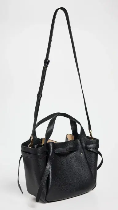 Tory Burch Romy Pebbled Satchel Black One Size | Thumbnail 4 Tory Burch Romy Pebbled Satchel Black One Size | Thumbnail 4
