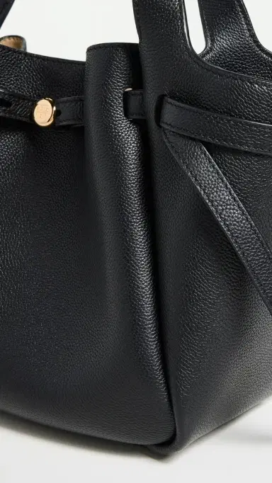 Tory Burch Romy Pebbled Satchel Black One Size | Thumbnail 5 Tory Burch Romy Pebbled Satchel Black One Size | Thumbnail 5