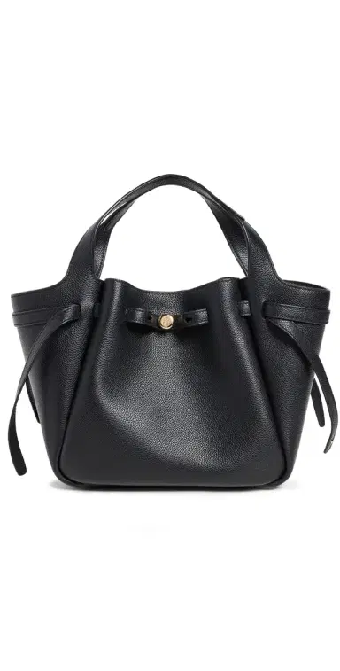 Tory Burch Romy Pebbled Satchel Black One Size | Thumbnail 1 Tory Burch Romy Pebbled Satchel Black One Size | Thumbnail 1