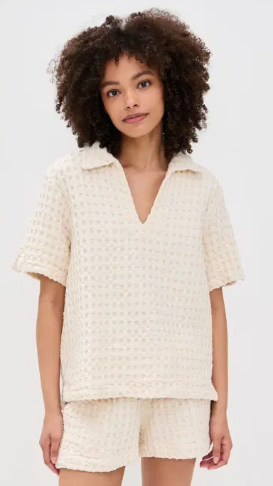 OAS Jaffa Waffle Shirt Ecru | Thumbnail 2