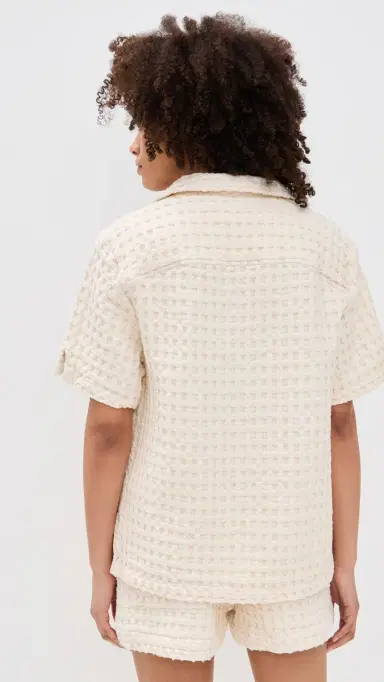 OAS Jaffa Waffle Shirt Ecru | Thumbnail 3