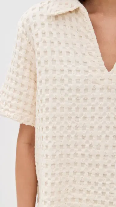 OAS Jaffa Waffle Shirt Ecru | Thumbnail 6