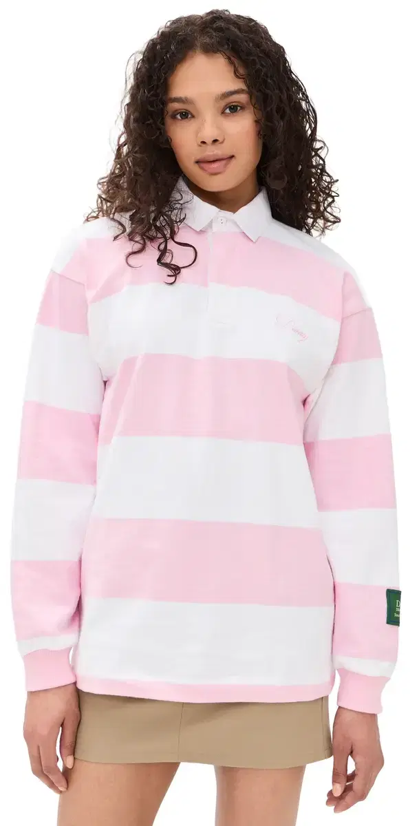 Signature Rugby Tee Pink/White