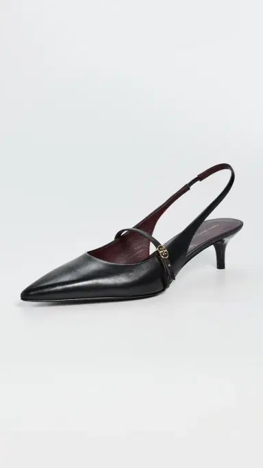 Tory Burch Double T Buckle Mary Jane Heels Perfect Black / Perfect Black 5 | Thumbnail 2