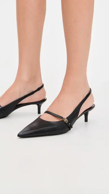 Tory Burch Double T Buckle Mary Jane Heels Perfect Black / Perfect Black 5 | Thumbnail 3