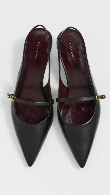 Tory Burch Double T Buckle Mary Jane Heels Perfect Black / Perfect Black 5 | Thumbnail 5