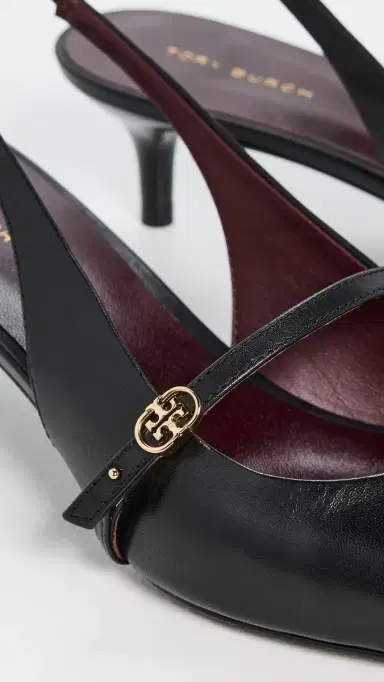 Tory Burch Double T Buckle Mary Jane Heels Perfect Black / Perfect Black 5 | Thumbnail 6