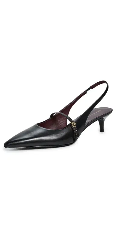 Tory Burch Double T Buckle Mary Jane Heels Perfect Black / Perfect Black 5 | Thumbnail 1