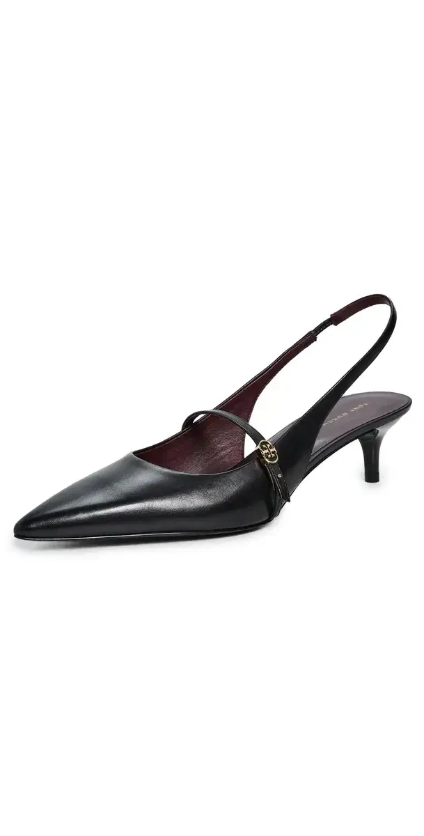 Tory Burch Double T Buckle Mary Jane Heels Perfect Black / Perfect Black