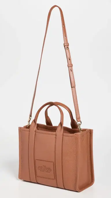 Marc Jacobs The Leather Medium Tote Bag Argan Oil One Size | Thumbnail 4