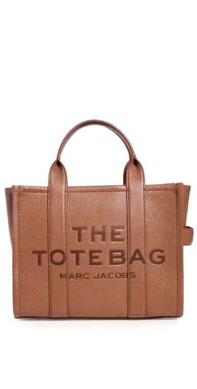 Marc Jacobs The Leather Medium Tote Bag Argan Oil One Size | Thumbnail 1