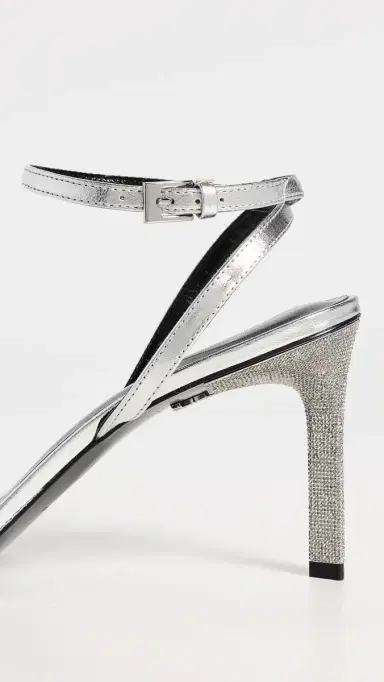 Tory Burch Pave Heeled Sandals 90mm Silver | Thumbnail 6