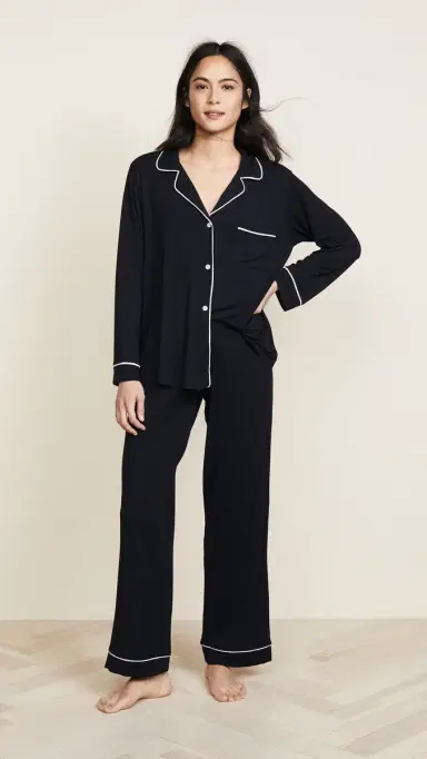 Eberjey Gisele Pajama Set Black/orbet Pink | Thumbnail 2 Eberjey Gisele Pajama Set Black/orbet Pink | Thumbnail 2