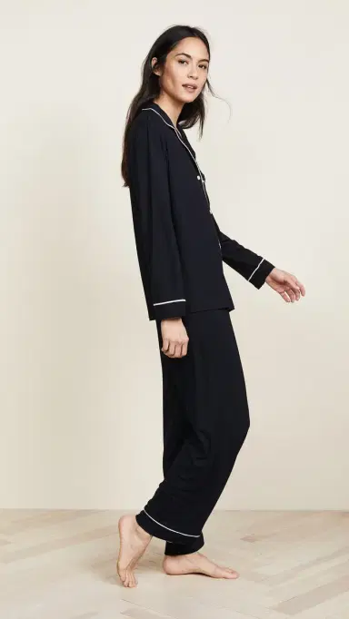 Eberjey Gisele Pajama Set Black/orbet Pink | Thumbnail 4 Eberjey Gisele Pajama Set Black/orbet Pink | Thumbnail 4
