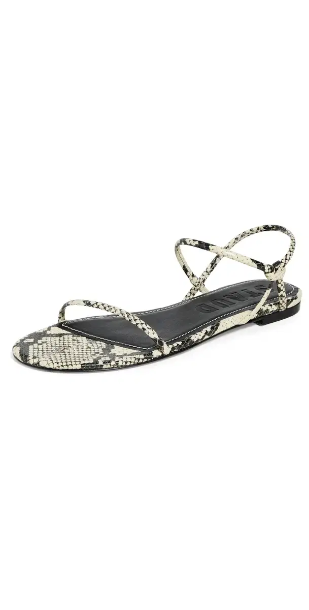 STAUD Laurel Sandals White Snake