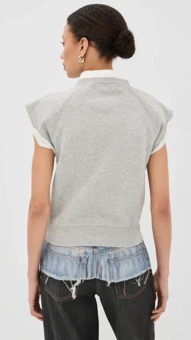 Acne Studios Short Sleeve Sweatshirt Grey Melange | Thumbnail 3 Acne Studios Short Sleeve Sweatshirt Grey Melange | Thumbnail 3