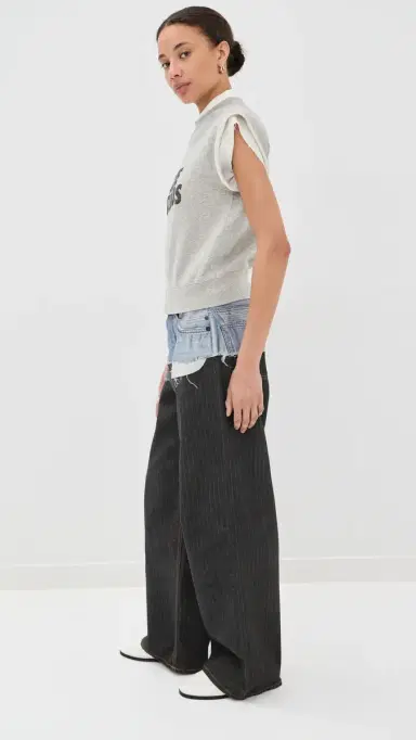 Acne Studios Short Sleeve Sweatshirt Grey Melange | Thumbnail 4 Acne Studios Short Sleeve Sweatshirt Grey Melange | Thumbnail 4