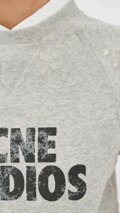 Acne Studios Short Sleeve Sweatshirt Grey Melange | Thumbnail 6 Acne Studios Short Sleeve Sweatshirt Grey Melange | Thumbnail 6