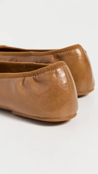 Tory Burch Reva Travel Ballet Flats Pecan Praline/Gold 5 | Thumbnail 4