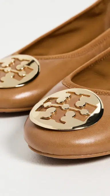 Tory Burch Reva Travel Ballet Flats Pecan Praline/Gold 5 | Thumbnail 6