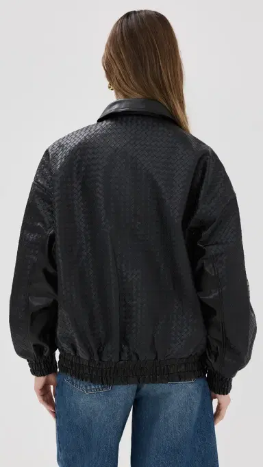 LIONESS Kenny Woven Bomber Jacket Onyx L | Thumbnail 3