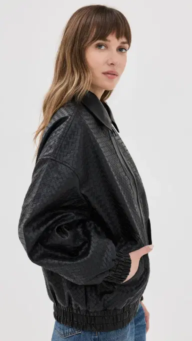 LIONESS Kenny Woven Bomber Jacket Onyx L | Thumbnail 4