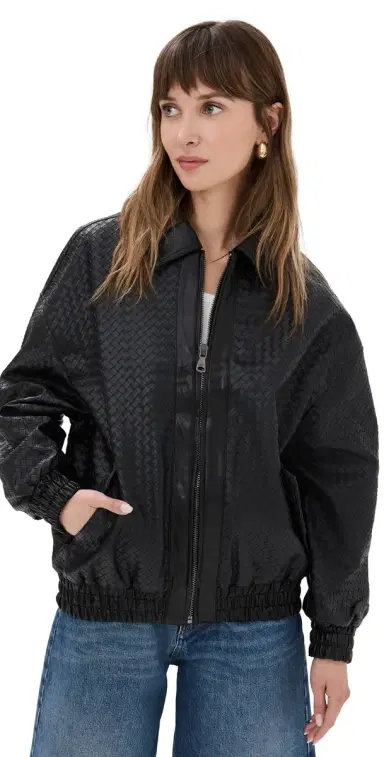 LIONESS Kenny Woven Bomber Jacket Onyx L | Thumbnail 1