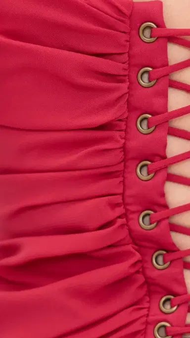 Andrea Iyamah Arlo Corset Top Raspberry | Thumbnail 6