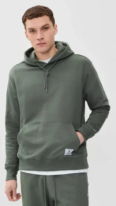 Alpha Industries Essential French Terry Hoodie Gen II Field Grey | Thumbnail 2