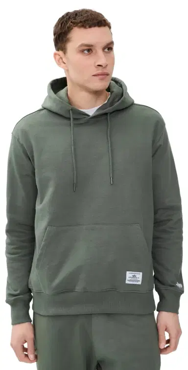 Alpha Industries Essential French Terry Hoodie Gen II Field Grey | Thumbnail 1